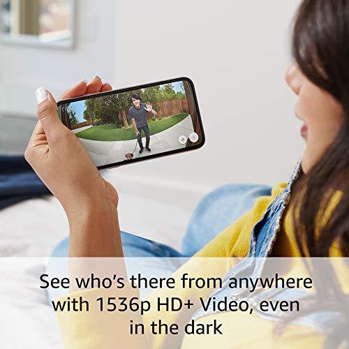 Ring Ring Wired Doorbell Pro (Video Doorbell Pro 2) with Ring Floodlight Cam Wired (White) and Ring Alarm 14-Piece (White)