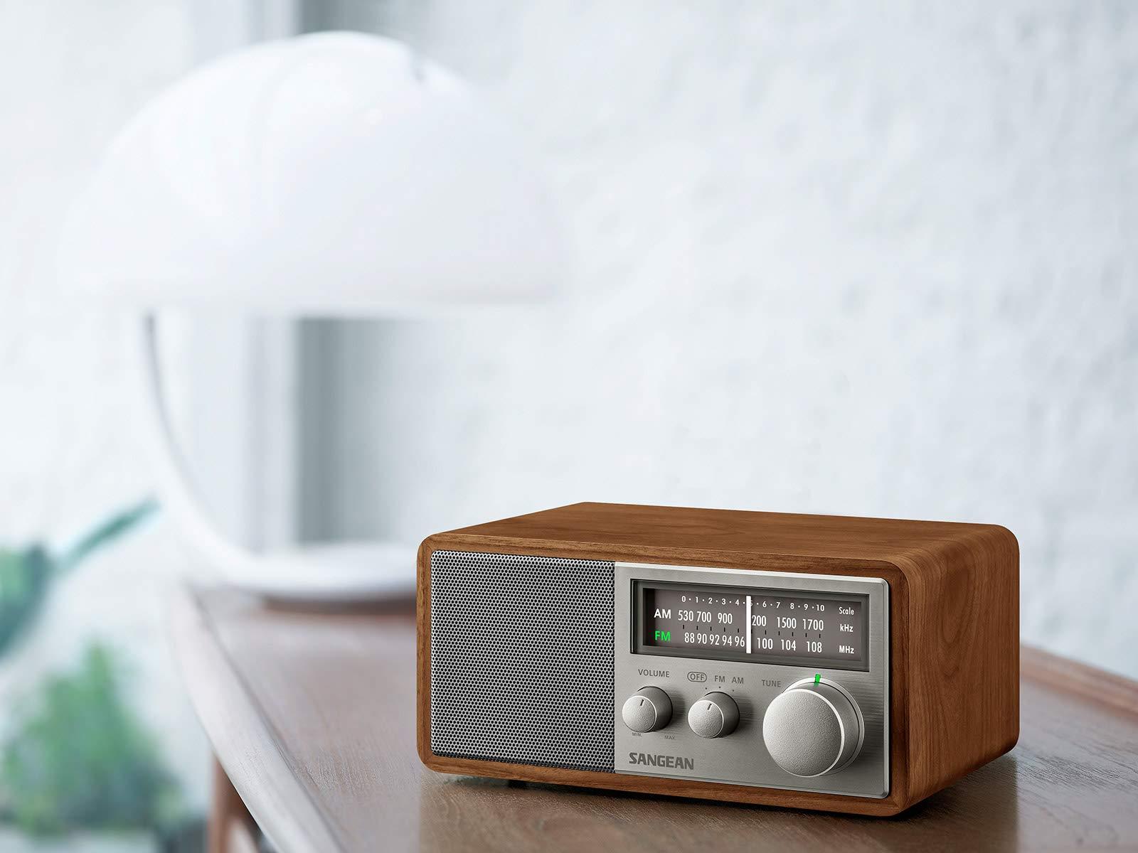 Sangean Sangean SG-116 AM/FM Analog Wooden Cabinet Receiver, Walnut-Silver