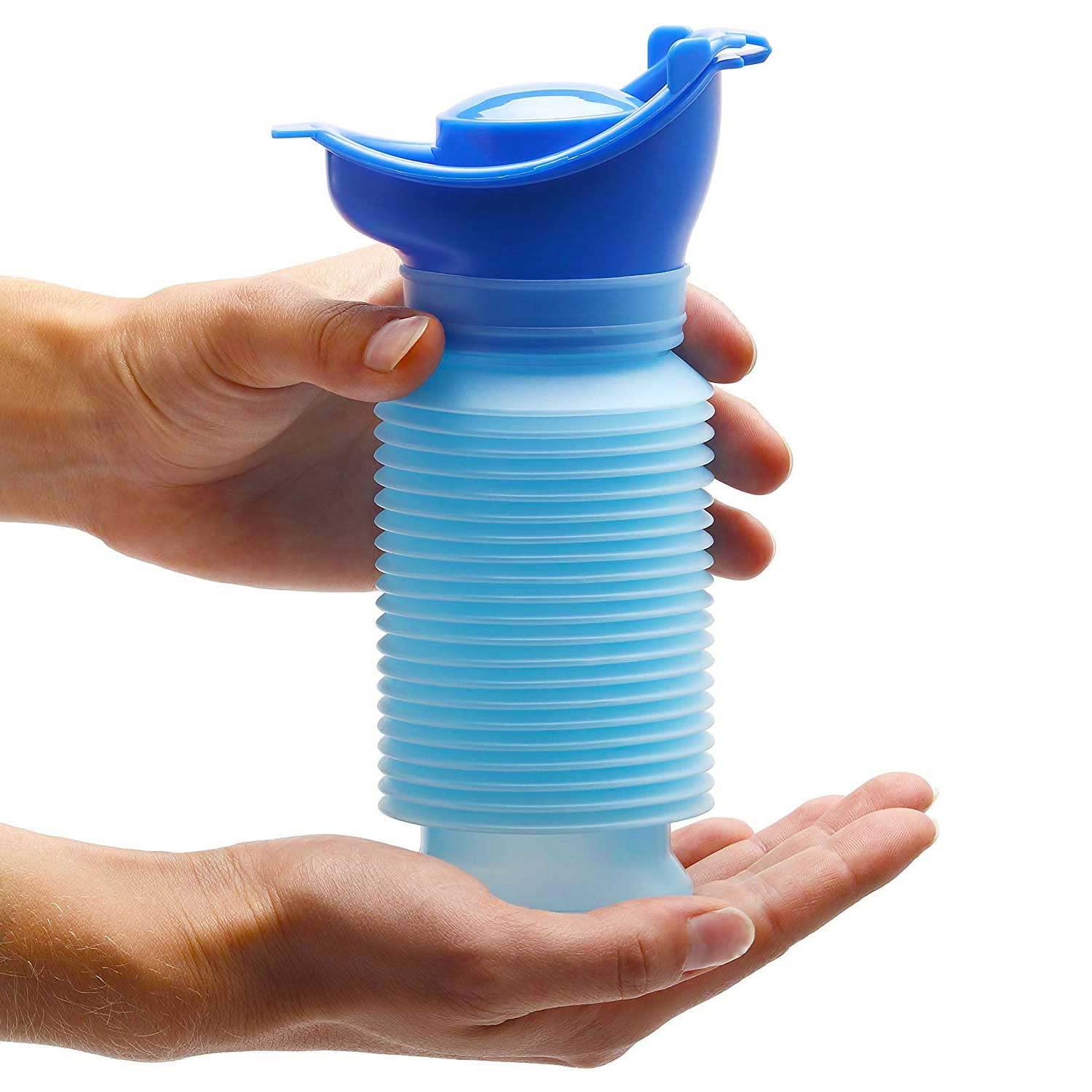 DricRoda Set of 2 Portable Travel Urinal, Collapsible Urinals for Men and Women, Reusable Kids Potty, Personal Pee Bottle for Outdoor Camping, Long Road Trip and in Traffic