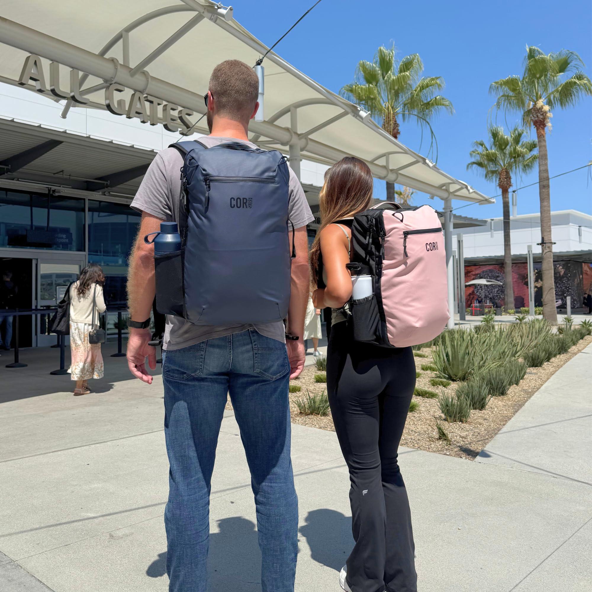 COR Surf COR Surf Travel Backpack Carry On Laptop Backpack with Secret Passport Pockets | Daypack Business Weekender Luggage Backpack for Men and Women | The Island Hopper (40L, Army Green)