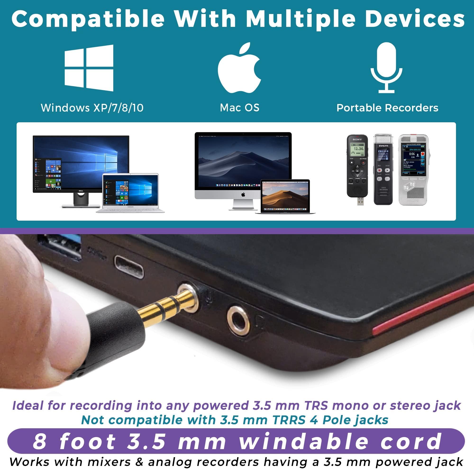 ECS ECS WordForum 3.5mm TRS 360 Omnidirectional Stereo Conference Microphone for PC - with Daisy Chain Option, Condenser Mic for Teleconferencing - 2 Pack