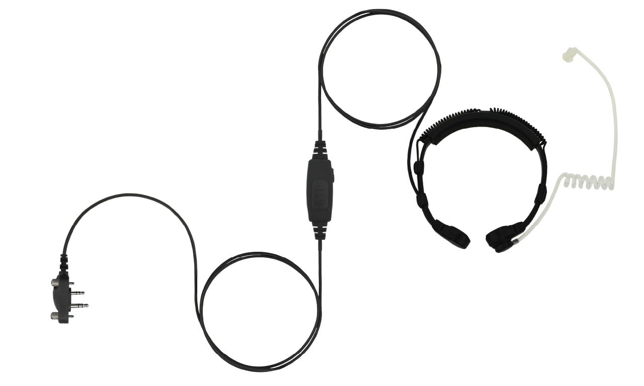 EarHugger Throat Mic Headset with Acoustic Tube Earpiece for iCom F1000 F2000 F4001 F2100 Radios