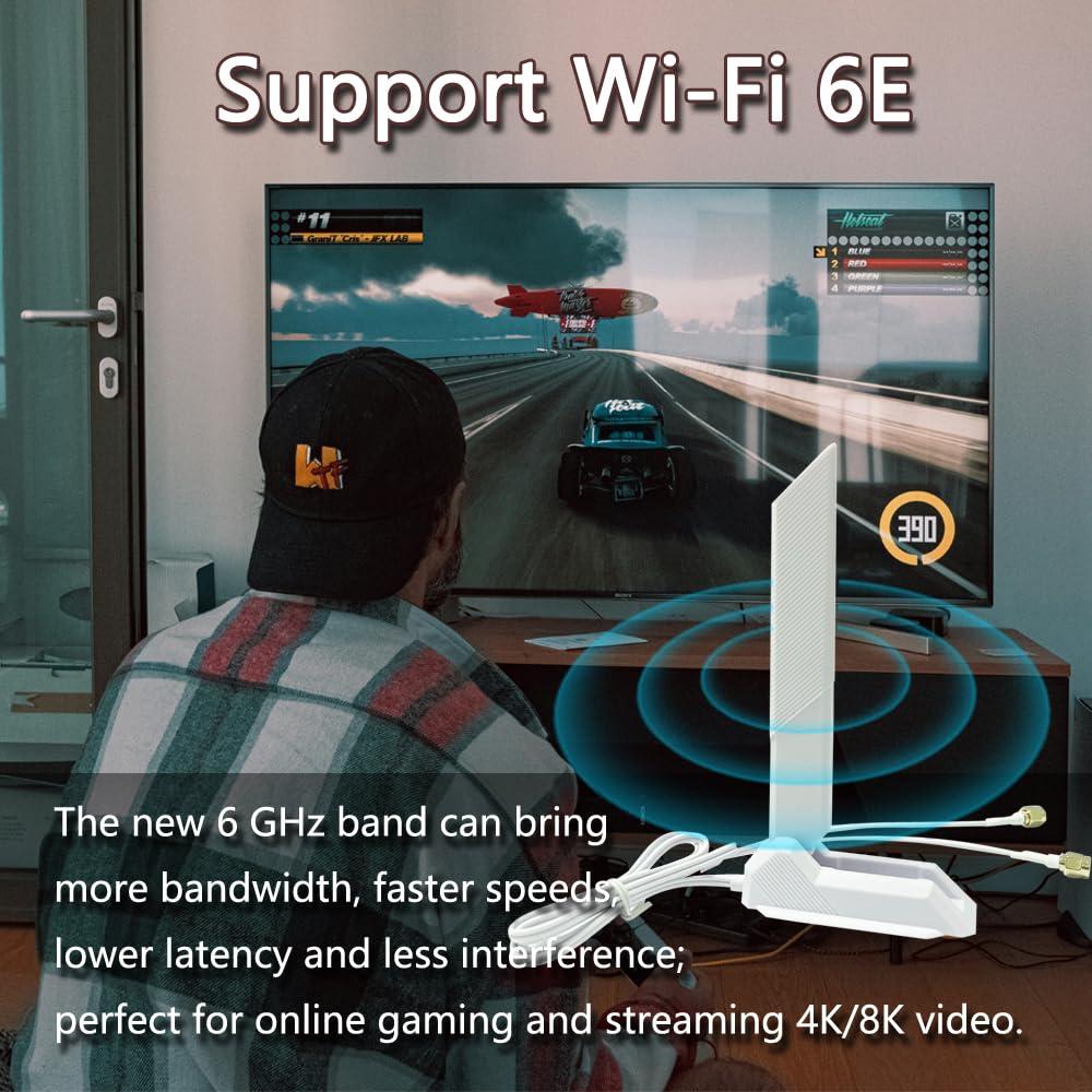 ZAHARA ZAHARA RP-SMA Dual-Band WiFi 6E Antenna for ASUS ROG Strix B550-F Gaming WiFi II/Prime B550-PLUS/ROG Strix B550-A B450-F B650-A B650E-F Z690-F Z790-F Z790-A Z690-A Z790-E Z790-I Z690-E Gaming WiFi
