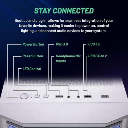 Skytech Gaming Skytech Archangel Gaming PC, Ryzen 5 7600X 4.7 GHz (5.3GHz Turbo Boost), AMD RX 7600 8GB GDDR6, 1TB SSD, 16GB DDR5 RAM 5200, 650W Gold PSU, Wi-Fi, Win 11 Home