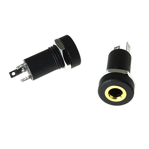 Longdex Longdex 3.5mm Stereo Panel Mount Jack 3PCS 3.5mm 1/8Inch Mini Female Stereo Panel Mount Solder Headphone Socket Connector
