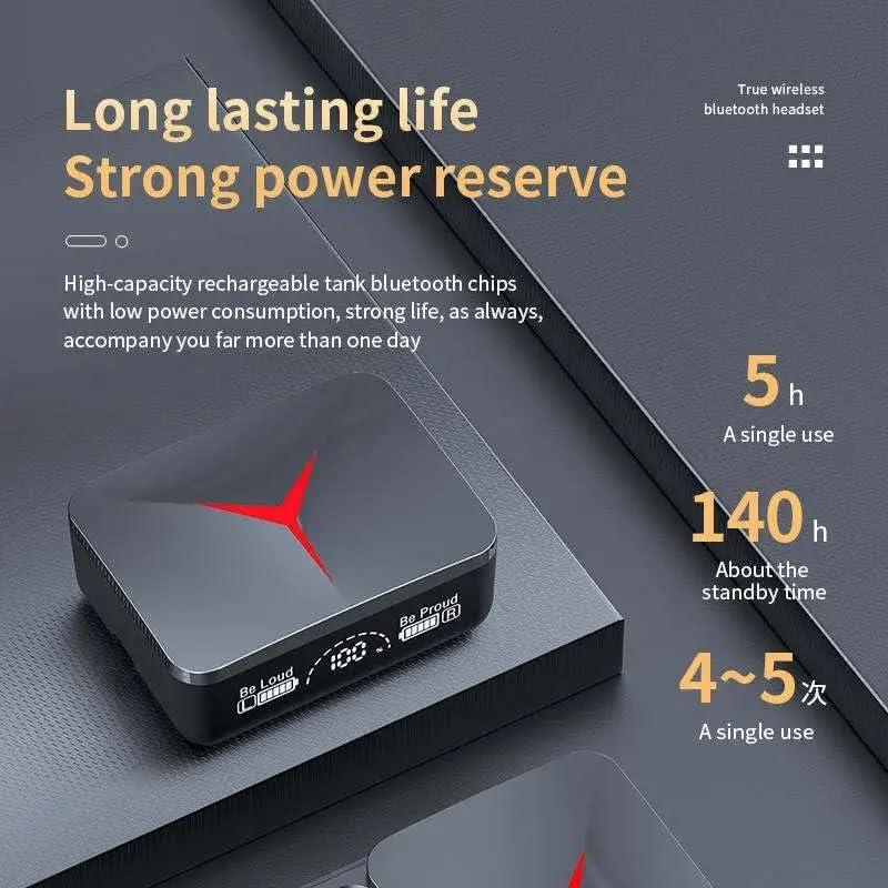 VIVIDUS VIVIDUS Wireless Earbuds with Noise Canceling Mic, Bluetooth 5.3, Waterproof, Touch Control, LED Display, Gaming Headset, HD Call, Voice Assistant, HiFi Stereo Sound, 150 H, Wireless Earphone,, Black