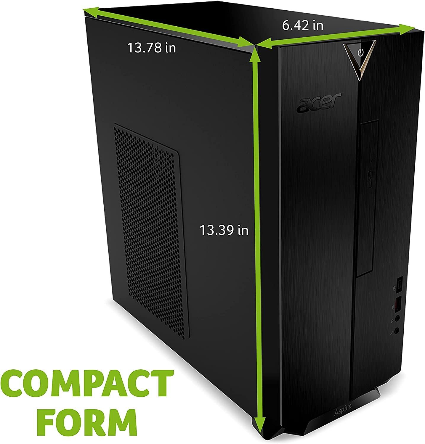acer acer Aspire Mini Tower Desktop 2022, 10th Intel i5-10400 6-Core, UHD Graphics, 16GB DDR4, 512GB NVMe SSD + 1TB HDD, DVD Writer, WiFi 6, Bluetooth, RJ45, HDMI, Windows 11 Pro, COU 32GB USB