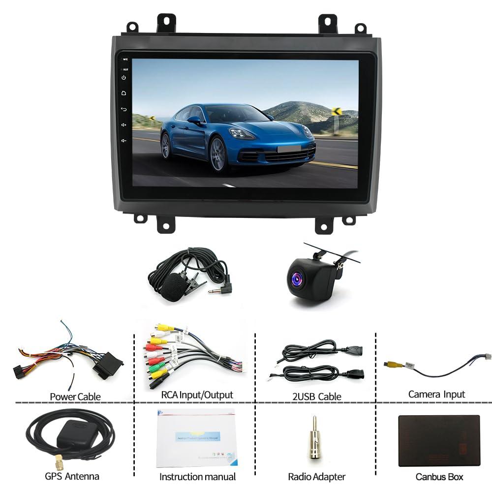 AZUIQiMeng AZUIQIMENG Android 13 10Inch HD Touch Screen Compatible with 2003-2007 Ca-dillac CTS SRX Radio Car Audio Multimedia Receiver w/Carplay Android Auto GPS Radio Navigation AHD Camera, 2+32G