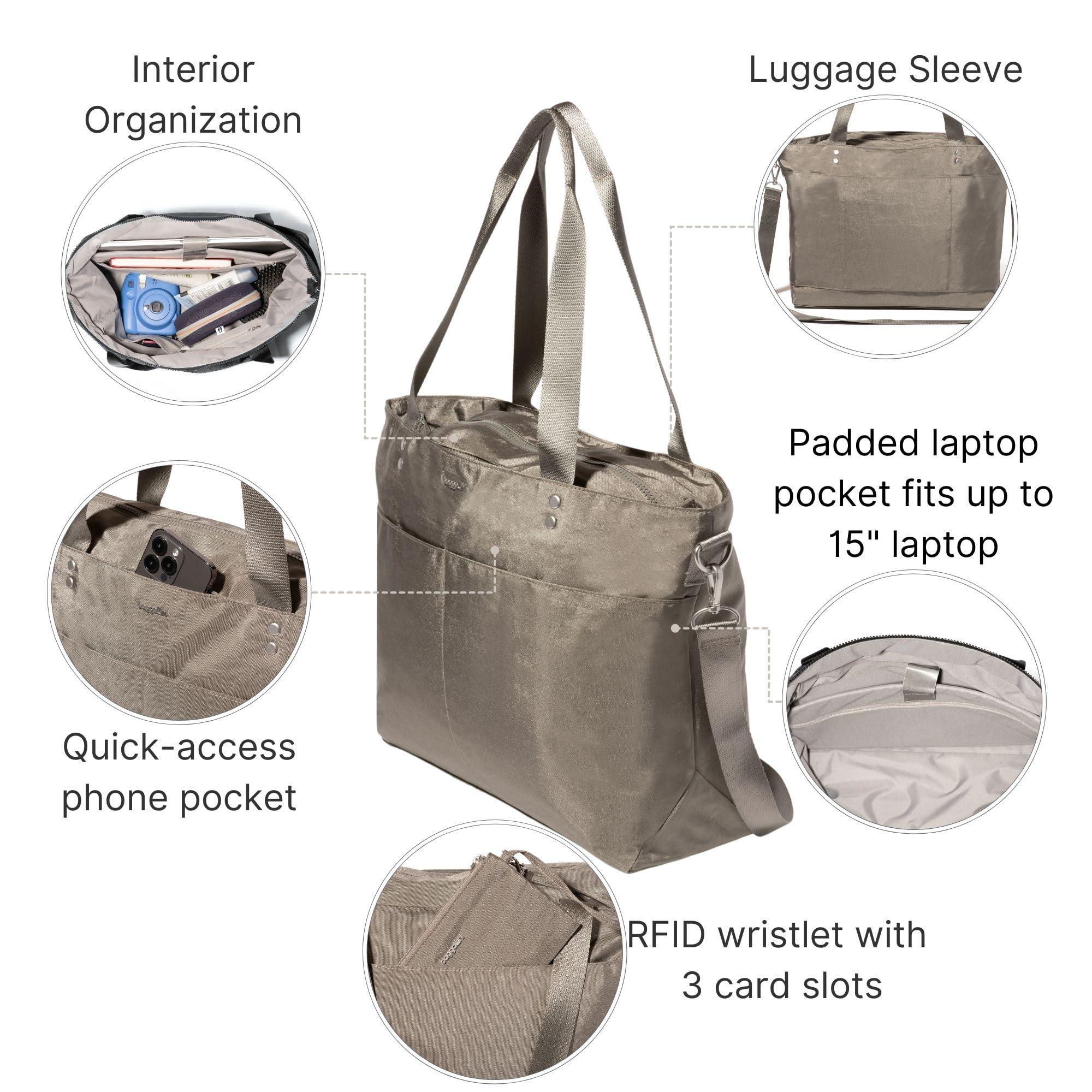 Baggallini Baggallini Carryall Laptop Tote - Medium 12x19 Inch Travel Crossbody Shoulder Bag