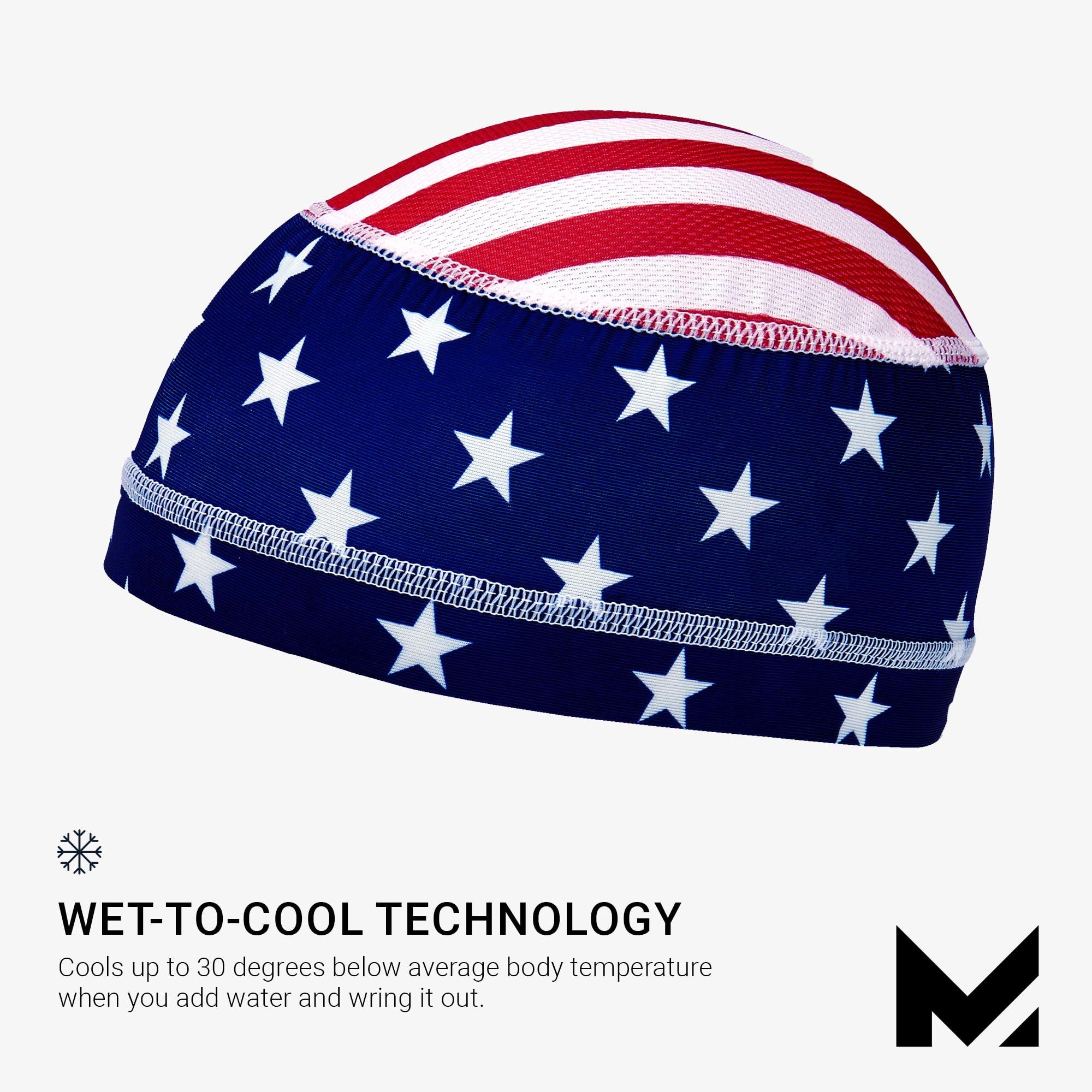 MISSION MISSION Cooling Helmet Liner, USA Flag - Lightweight & Breathable - Cools Up to 2 Hours - UPF 50 Sun Protection - Machine Washable