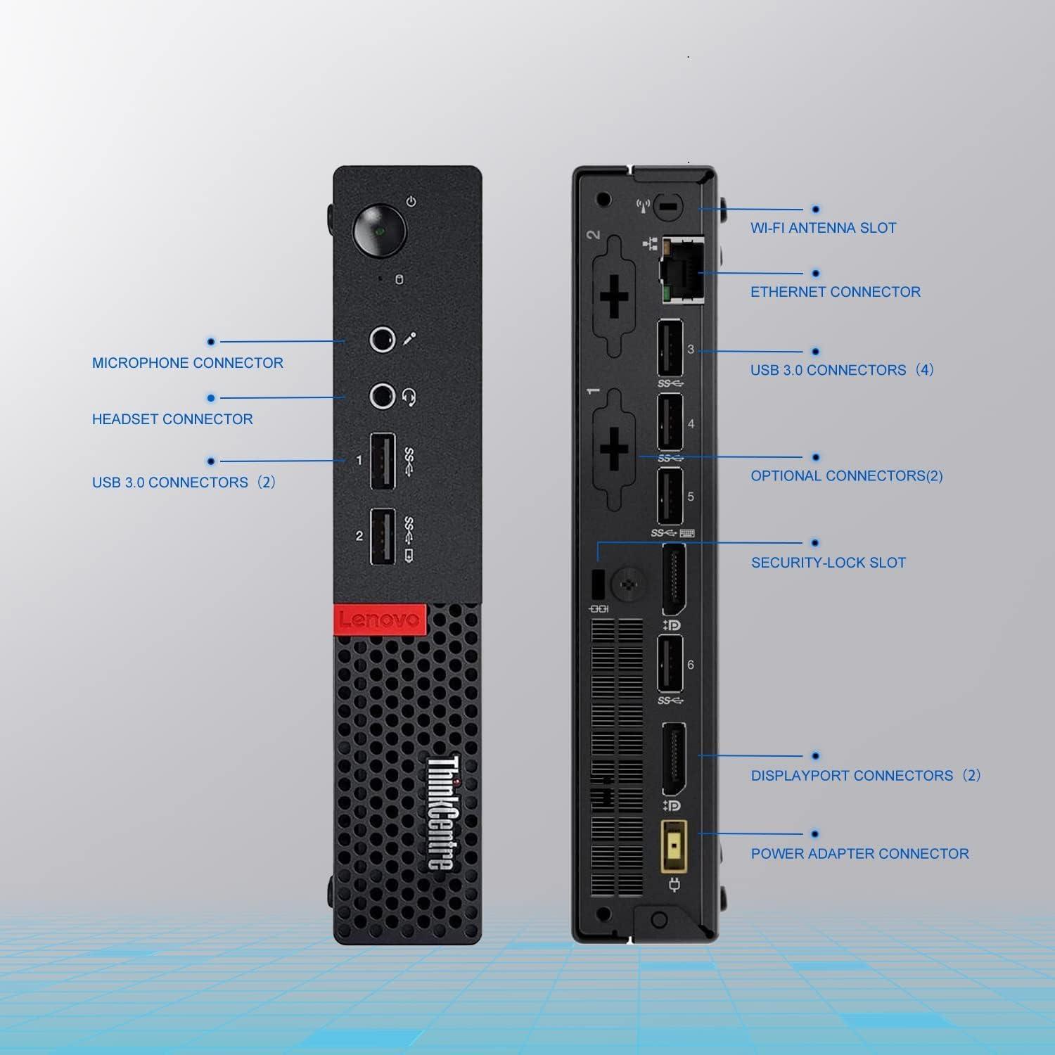 Lenovo Lenovo ThinkCentre M710q Tiny Desktop Computer, 6th Gen Intel Core i3-6100T, 16GB DDR4 RAM, 256GB SSD, DisplayPort, Keyboard and Mouse, WiFi, BT, Windows 10 Pro (Renewed)