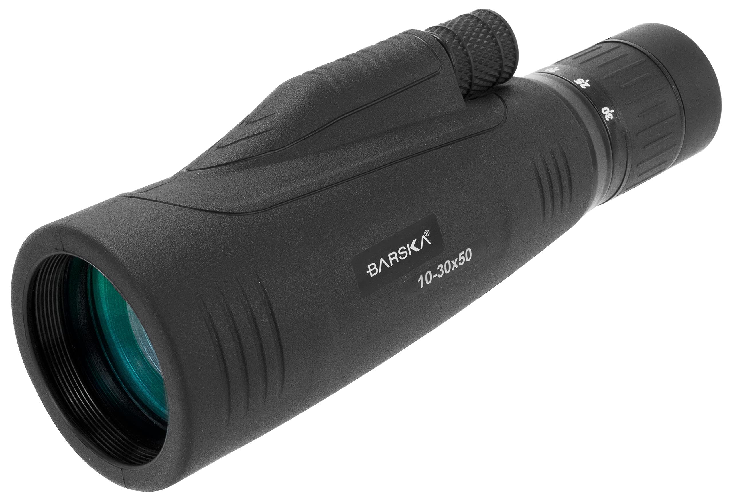 BARSKA BARSKA 10-30x50mm Blackhawk Precision Zoom Monocular for Bird Watching, Travel, Hunting, Boating, and Camping.