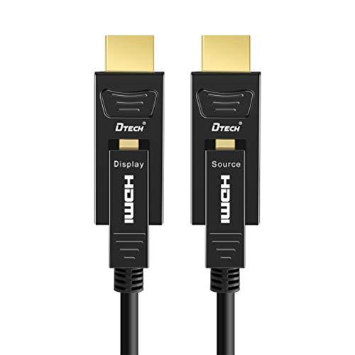 DTech DTech 75 Feet Fiber Optic HDMI Cable 4K 60Hz 444 Chroma Subsampling 18Gbps Ultra HD with Micro HDMI to Standard HDMI Connectors Compatible with UHD TV Projector Computer Monitor (23 Meters, Black)