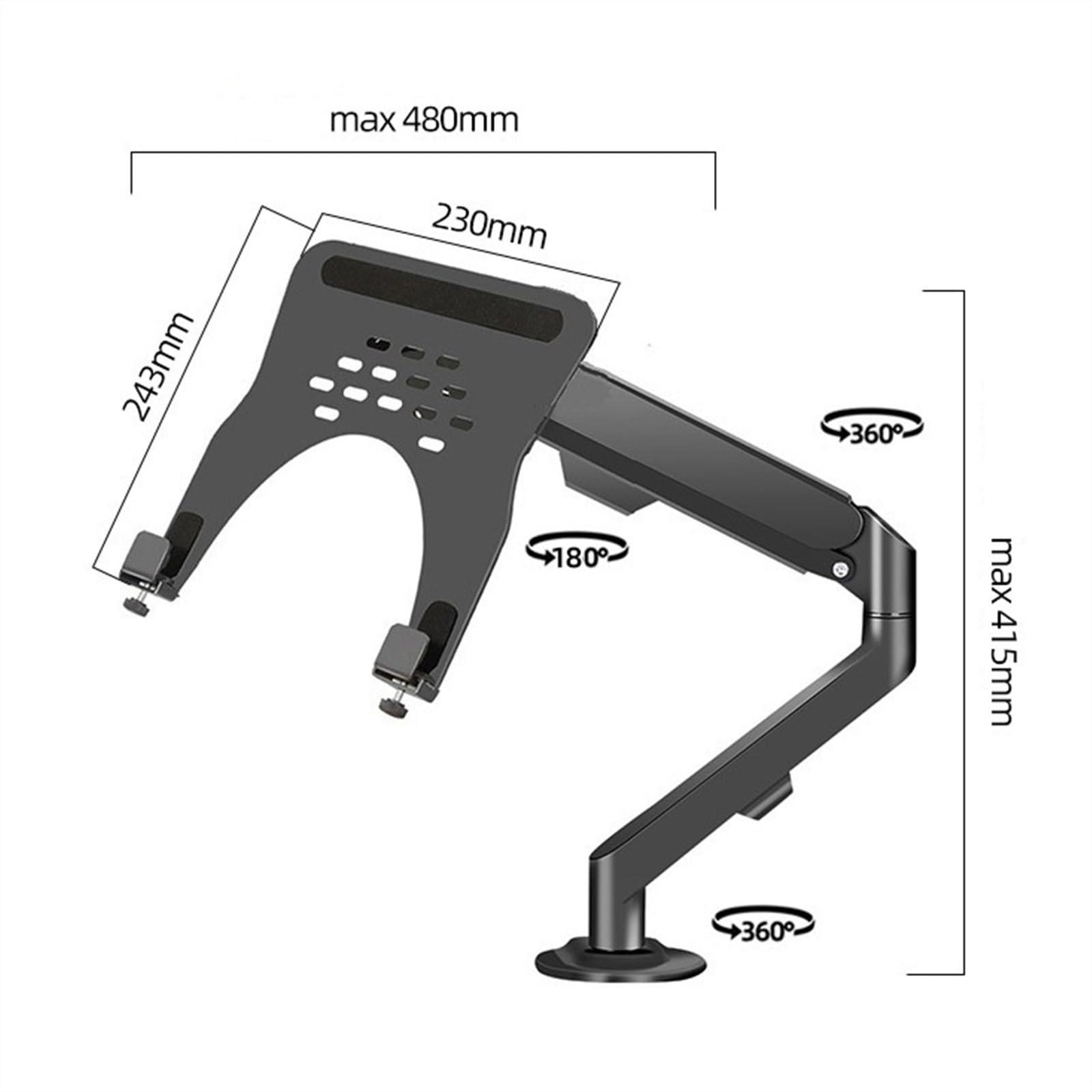 GJAGXQ GJAGXQ Monitor Arm, Laptop Arm Mount for Desk Holds 4.4-19.8lbs, 2 in 1 Adjustable Gas Spring Arm Single Monitor Desk Mount with Tray for 17\"-30\" Screens or 10\"-16\" Laptops,for Laptop, Computer ec