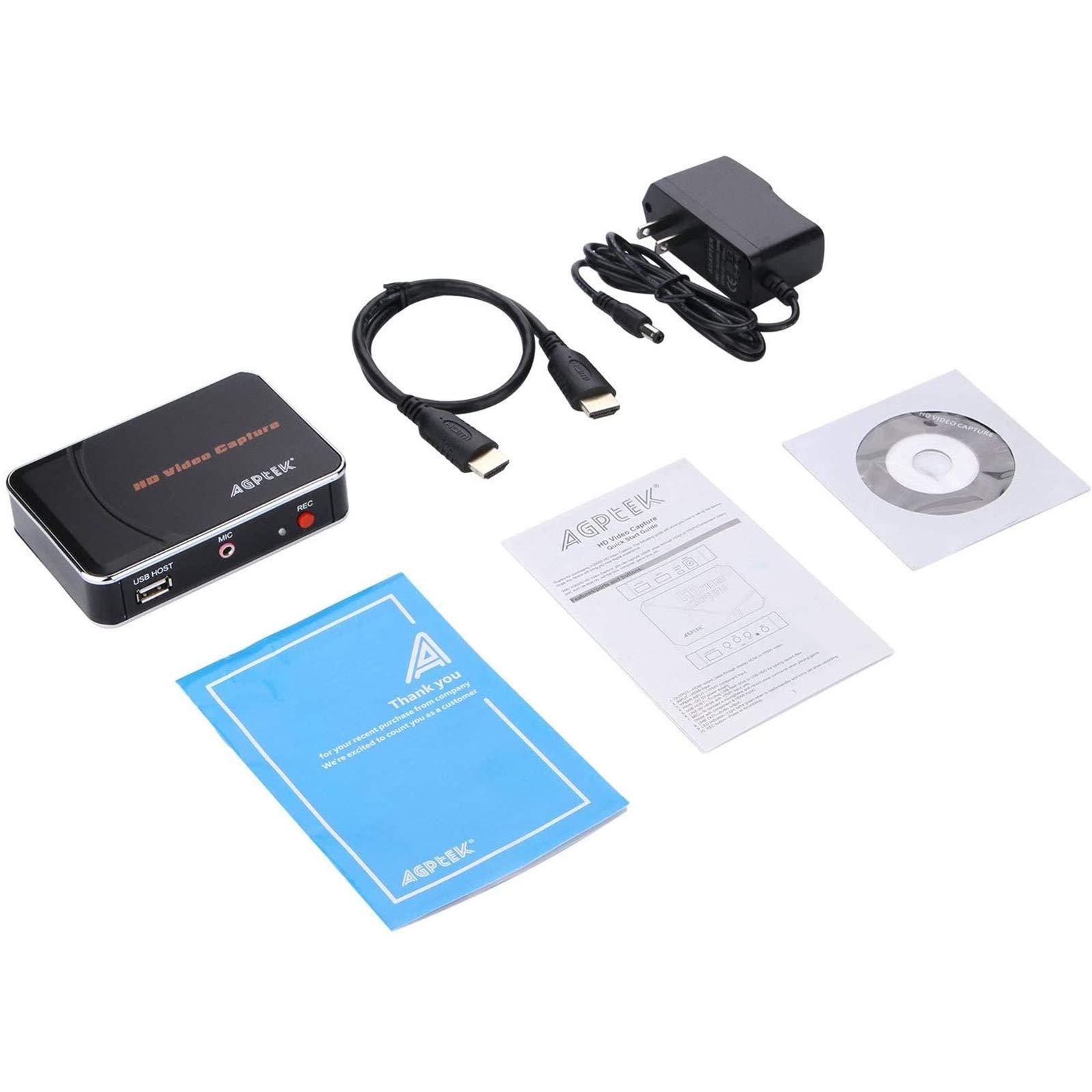 MYPIN 1080P HDMI Video Capture Card HD Game Recorder Compatible with Xbox One/360/ PS4/ Wii U/Nintendo Switch and Support Mic in for Commentary - No PC Required