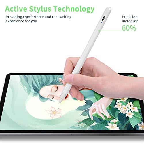 Bbata Electronic Stylus for iPad 5th Generation 9.7" 2017 Pencil,Type-C Rechargeable Active Capacitive Pencil Compatible with Apple iPad 5th Gen 9.7-inch Stylus Pens,Good on iPad Drawing Pens,White