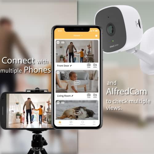 AlfredCamera AlfredCamera Indoor 1080P FHD WiFi Security Bullet Camera - AlfredCam, Plug-in Baby/Pet Monitor-Night Vision, Wide-Angle View, Continuous Recording, Stick-On Mount, Works with 2.4G WiFi