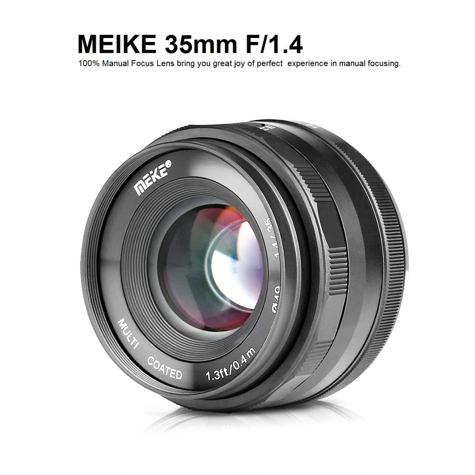 Meike MEIKE 35mm F/1.4 Manual Focus Large Aperture Lens Compatible with Sony APS-C Mirrorless Camera Such as A6000 A6300 A6500