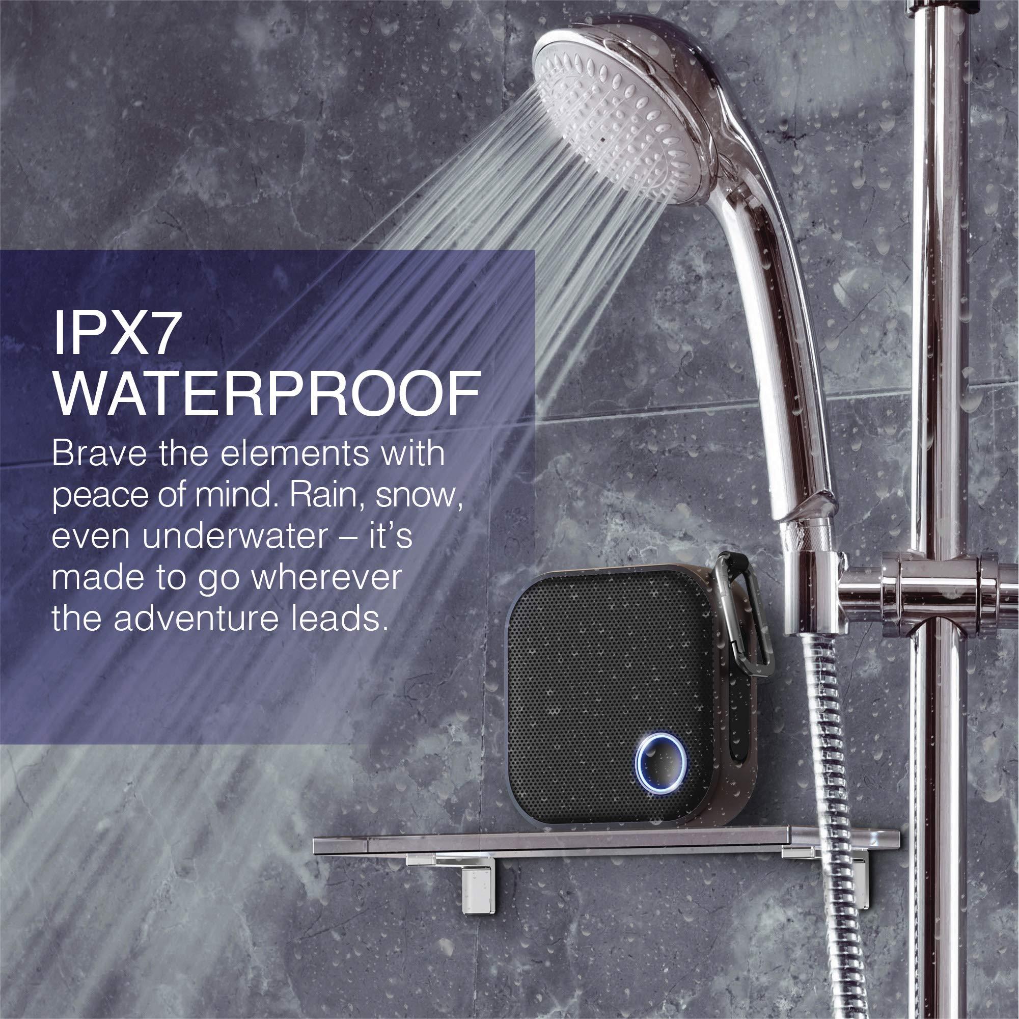 Brookstone Brookstone Bluetooth Speakers, IPX7 Waterproof Indoor and Outdoor Speaker, Portable Speakers, Computer Speakers for Desktop Monitors, Tap to Link Multiple Speakers, Carabiner Clip Included