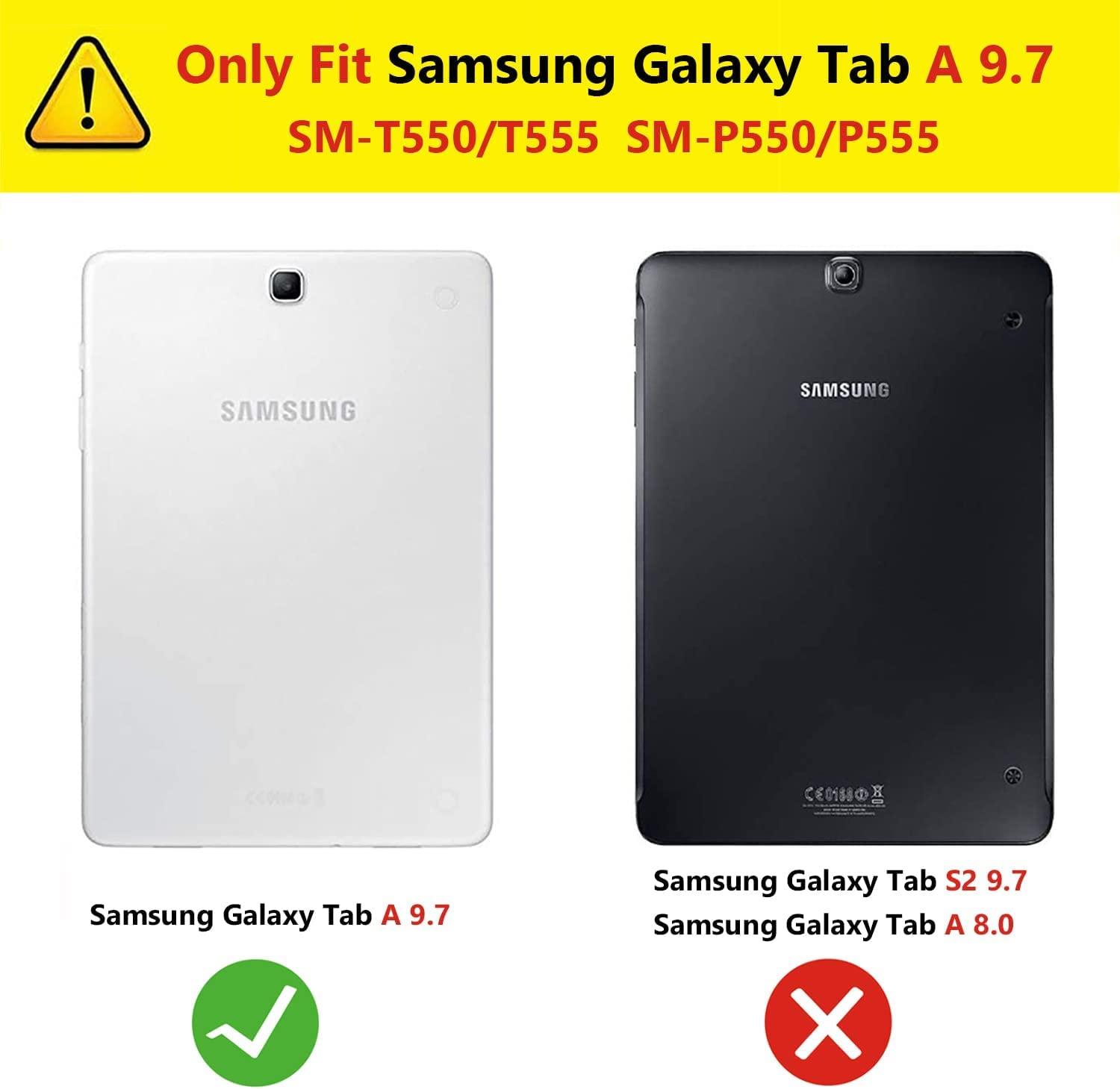 ALILANG ALILANG Case for Samsung Galaxy Tab A 9.7 inch (SM-T550 T555 SM-P550 P555) with Stylus, Shockproof Folding Stand Cover - Gold Wings