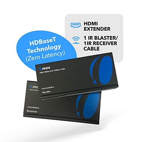 OREI OREI UltraHD HDMI Extender 4K 18G HDBaseT Over Single CAT5e/CAT6 Cable 4K @ 60Hz Upto 230FT with IR Remote 1080P Upto 330 Ft - Power Over Cable - Zero Latency Black
