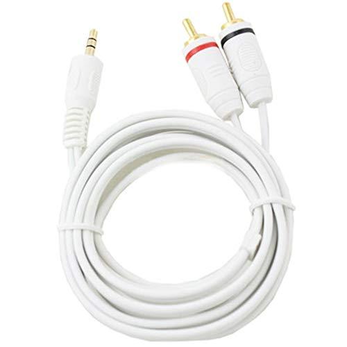 Wideskall Wideskall 12 Feet 3.5mm Male to 2 RCA Male Stereo Audio Cable (Pack of 2, White)