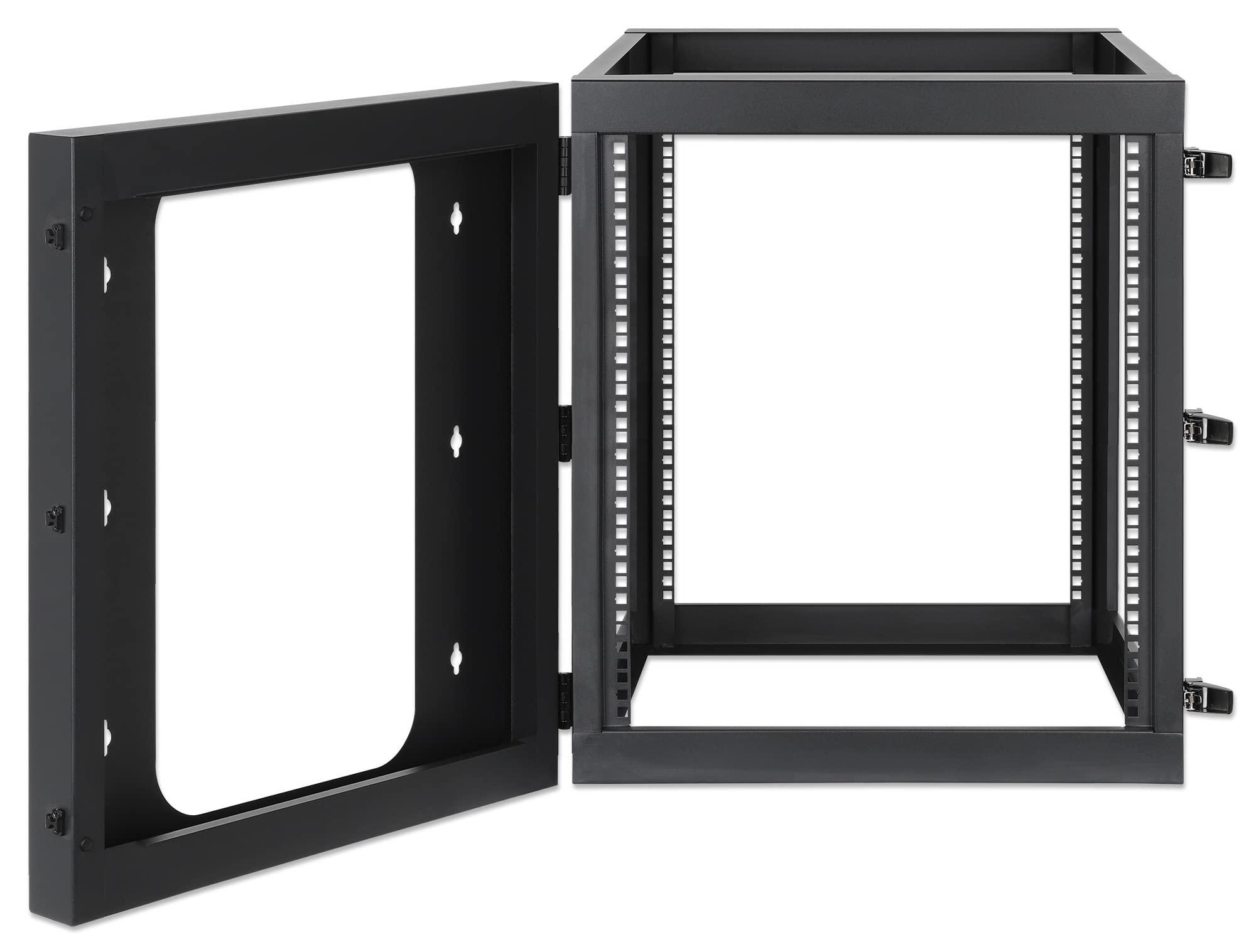 Intellinet Intellinet 12U 19" 4 Post Open Frame Wall Mount Rack - 180 Degree Gate Swing, Pre-Assembled, Antistatic Powder Coated Steel for IT Network Equipment & AV Devices 3 Yr Mfg Warranty 716055