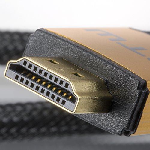 NTW NTW PURE PRO 4K HDMI Cable 12FT High Speed 18Gbps HDMI 2.0 Cable, 4K HDR, Ultra HD Cable 3D, 2160P, 1080P, Ethernet, Audio Return(ARC), Compatible PS5, PS4/3, UHD TV, Blu-ray, PC, Xbox, gold/black