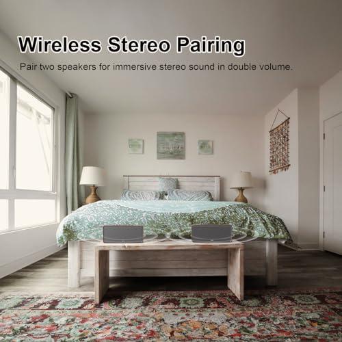 DOSS DOSS SoundBox XL Bluetooth Speaker with Subwoofer, 32W Loud Sound with Booming Bass, Dual DSP Technologies, 10H Playtime, USB-C, TWS, 2.1 Audio Channel for Home, Indoor and Office - Gold