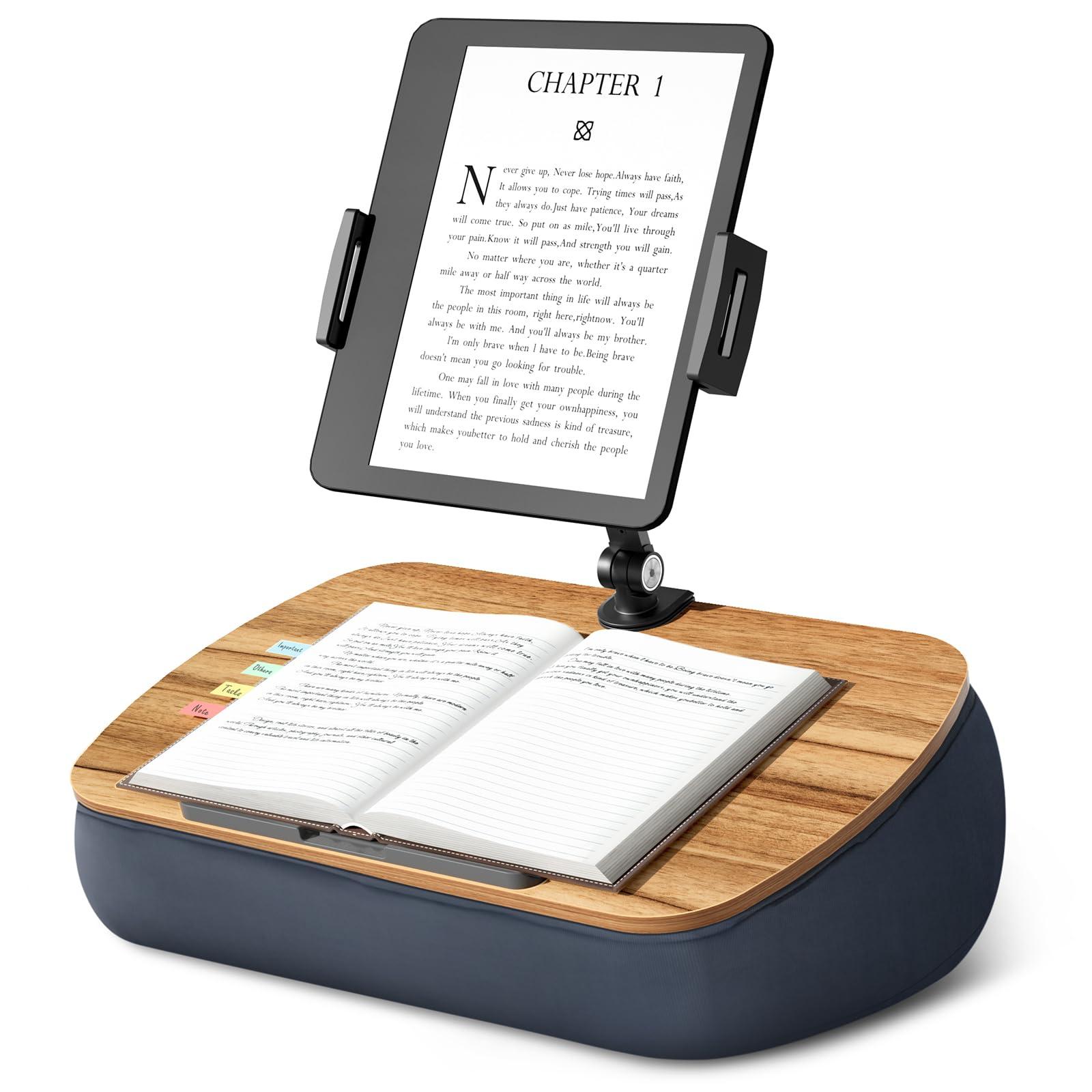 ERGONOV ERGONOV Lap Beanbag Cozy Kindle Pillow Stand for Bed with Adjustable Arm, 360 Tablet Holder, Fits 4.7\"-13\" Kindle, iPad, Phone, Laptop, Lap Desk for Hands Free Reading in Bed, Couch, Sofa,Gray