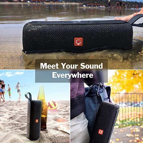 DOSS DOSS Bluetooth Speaker, E-go II Portable Speaker with 12W Superior Sound and Loud Bass, IPX6 Waterproof, Built-in Mic, 12H Playtime, Waterproof Speaker for Pool, Beach, Outdoor, and Travel - Grey