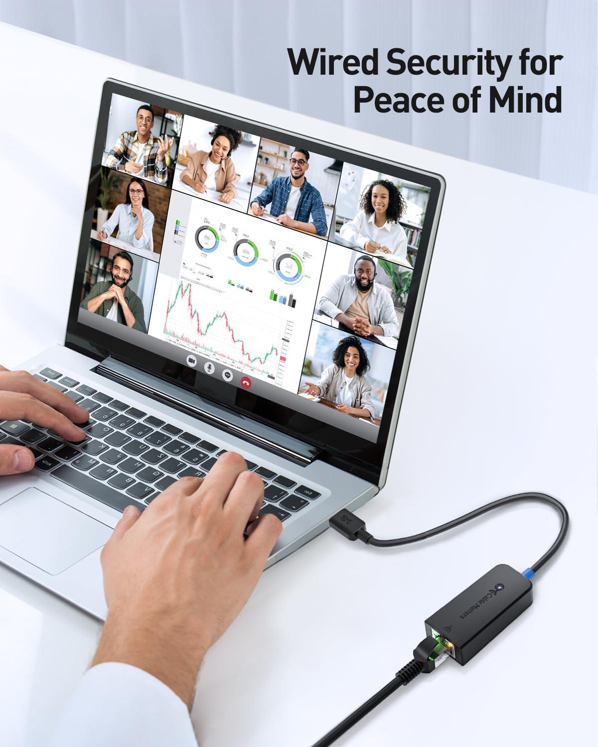 Cable Matters Cable Matters USB C to 2.5Gb Ethernet Adapter, USB-C to 2.5 Gigabit Ethernet, 2.5Gb USB C Network Adapter - Compatible with Thunderbolt 5/4 for MacBook, Not Work with Mac Mini