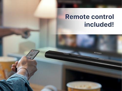 Emerson Emerson EHS-2002 37-Inch Bluetooth Soundbar with NFC Pairing, 2.0 Channel Audio, USB/AUX Inputs, FM Radio, Remote Control, Compact Wall Mountable Design