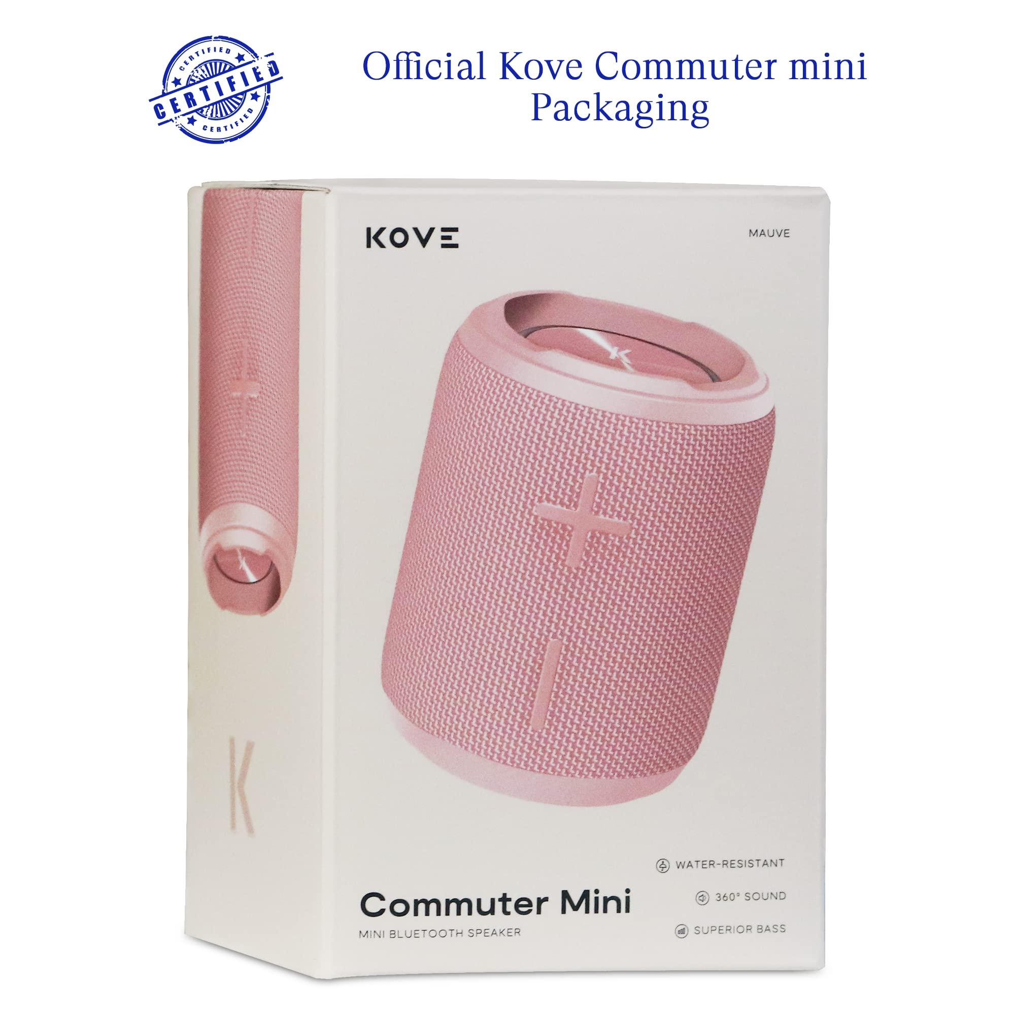 KOVE KOVE Mini Commuter 2 Portable Speaker - Pink Bluetooth Speakers, Wireless with HD Louder Volume, Deep Bass Subwoofer, Microphone, IPX7 Water Resistant - Perfect Boom Box for Home, Outdoor or Travel