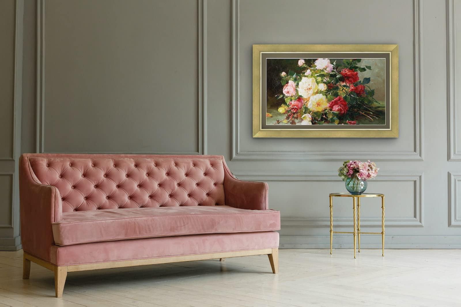 Frame My TV Frame My TV Deco TV Frames - Contemporary Gold Smart Frame Compatible ONLY with Samsung The Frame TV (65\", Fits 2021-2024 Frame TV)