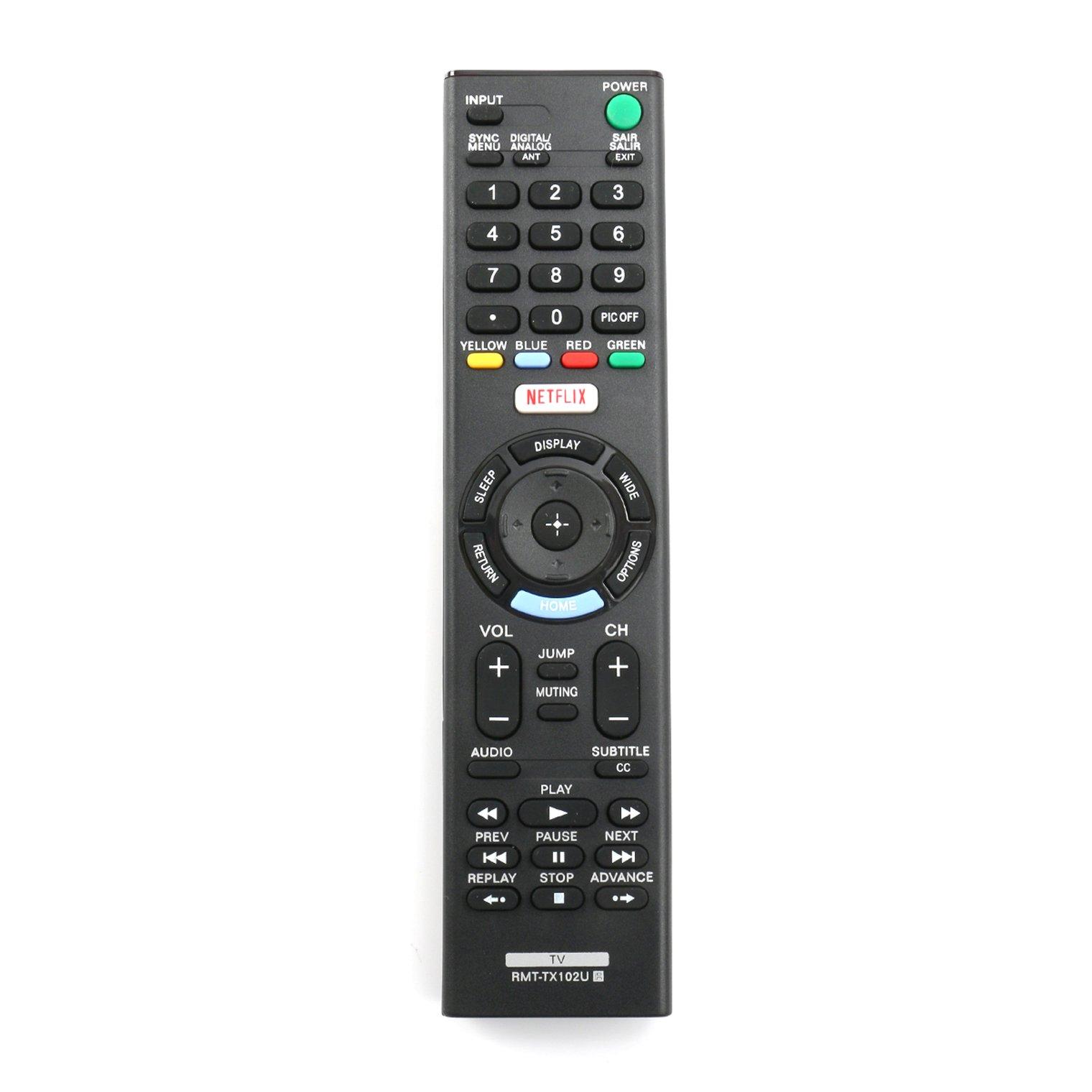 AIDITIYMI RMT-TX102U RMTTX102U Replace Remote Control fit for Sony Bravia TV KDL-55W6500 KDL-32W600D KDL-32R500C KDL-48R510C KDL-40R510C KDL40R530C KDL-48W600D KDL-48W650D KDL-55W6500D KDL-55W650D KDL-40W600D