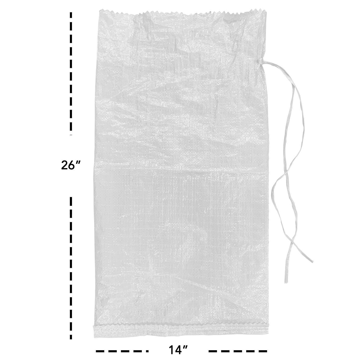 AK TRADING CO. AK TRADING CO. 14" x 26" Poly Sandbags W/UV Protection & Built-in Ties - Flood Water Barrier - Tent Sandbags - White