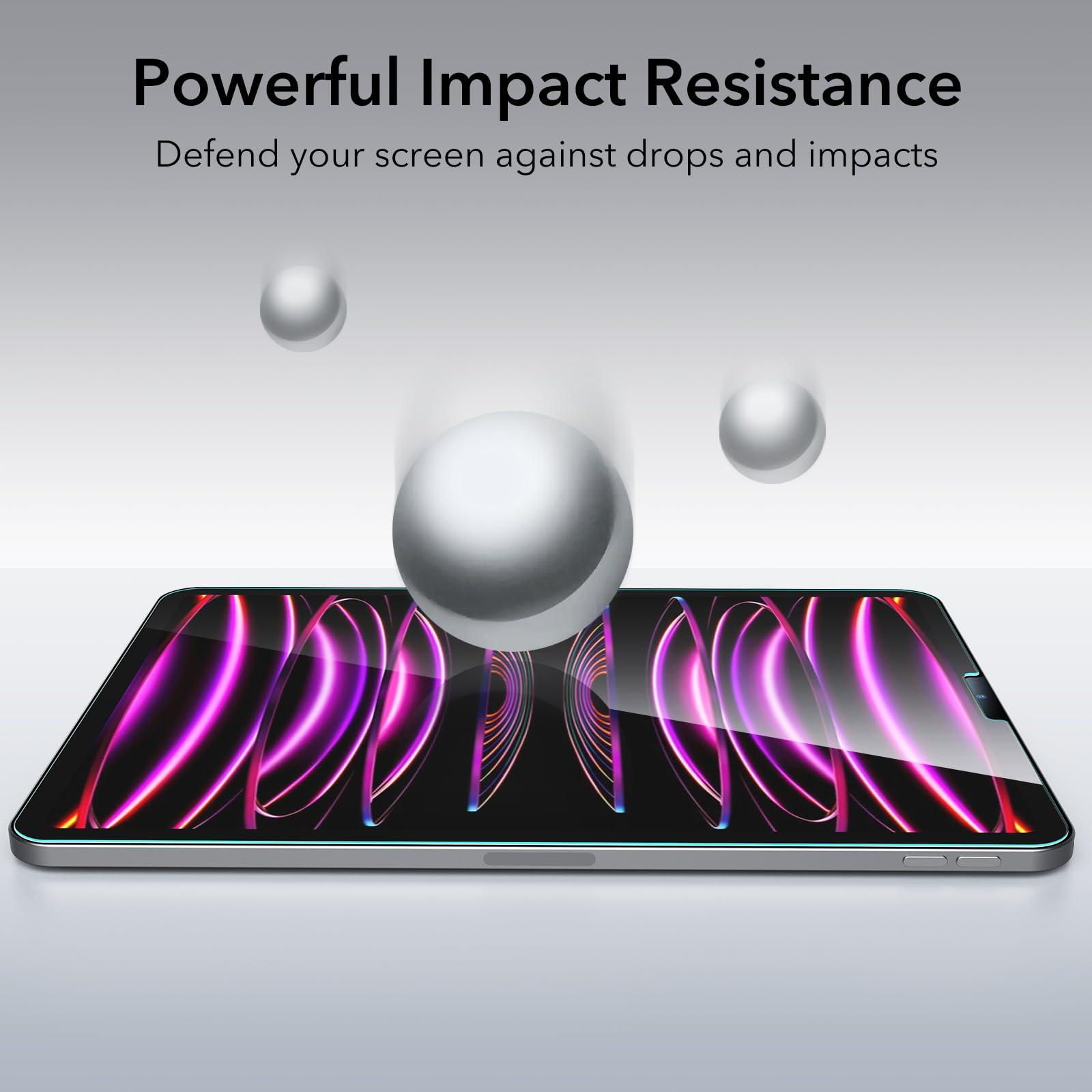 ESR ESR 2 Pack Screen Protector for iPad Pro 12.9 (2022/2021/2020/2018, 6th/5th/4th/3rd Generation), Tempered-Glass Film with Alignment Frame, Anti-Scratch, Face ID & Apple Pencil Compatible, HD Clarity