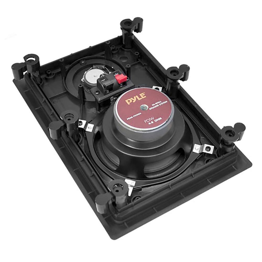 Pyle Pyle Home PDIW55 6.5 Inch 200 Watt 2 Way Square Rectangular in-Wall/in-Ceiling Flush Mounted Stereo Speaker Pair, White