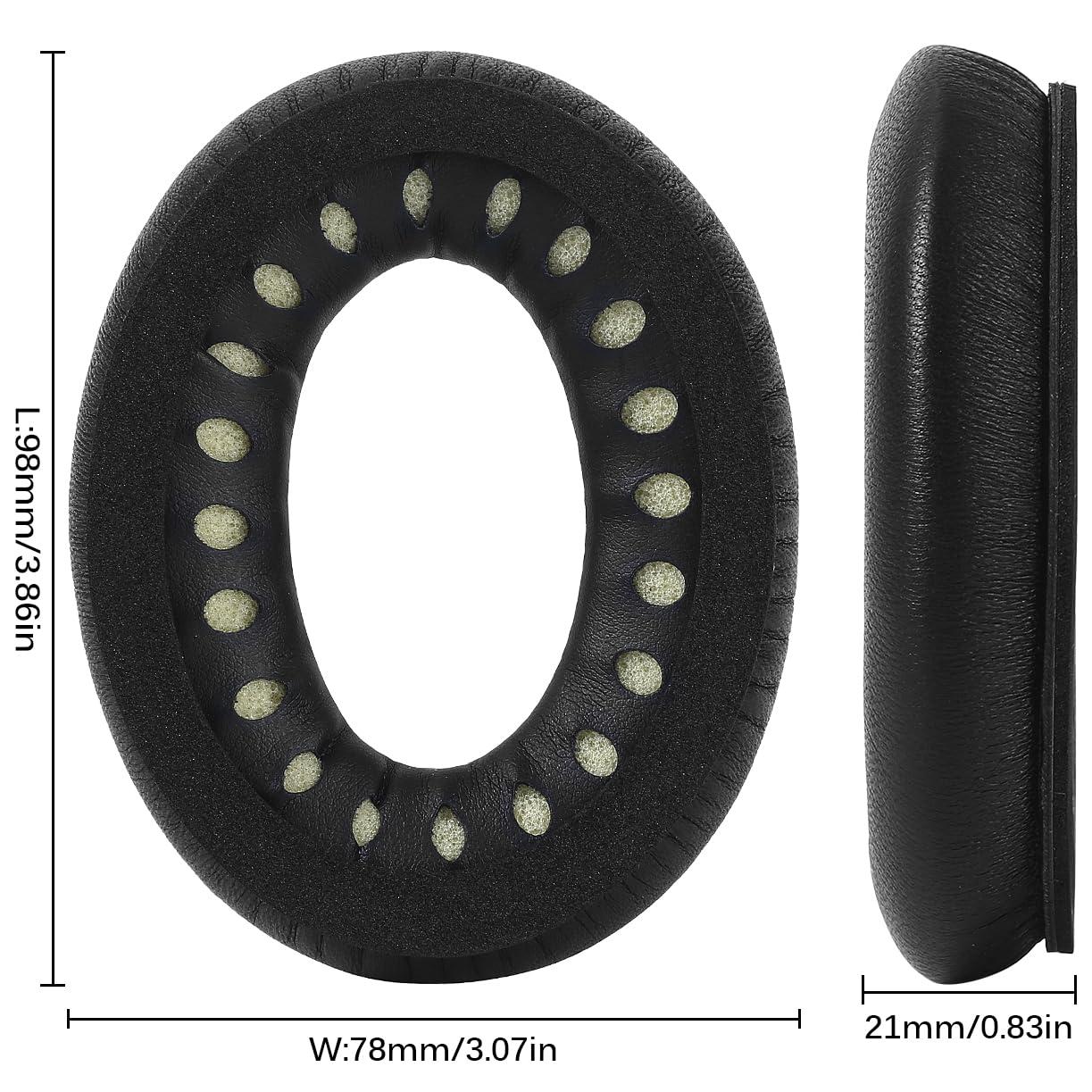 VIIMAKE VIIMAKE Thicken Lambskin Leather Ear Pads Cushions for QC 35 QC35ii, Soft Leather Replacement Earpads for Bose QuietComfort 35 / QuietComfort 35iiComfort and Durable (Black)