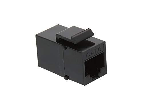 Networx Networx Black Cat6 RJ45 Feed Through Panel Mount Keystone Coupler
