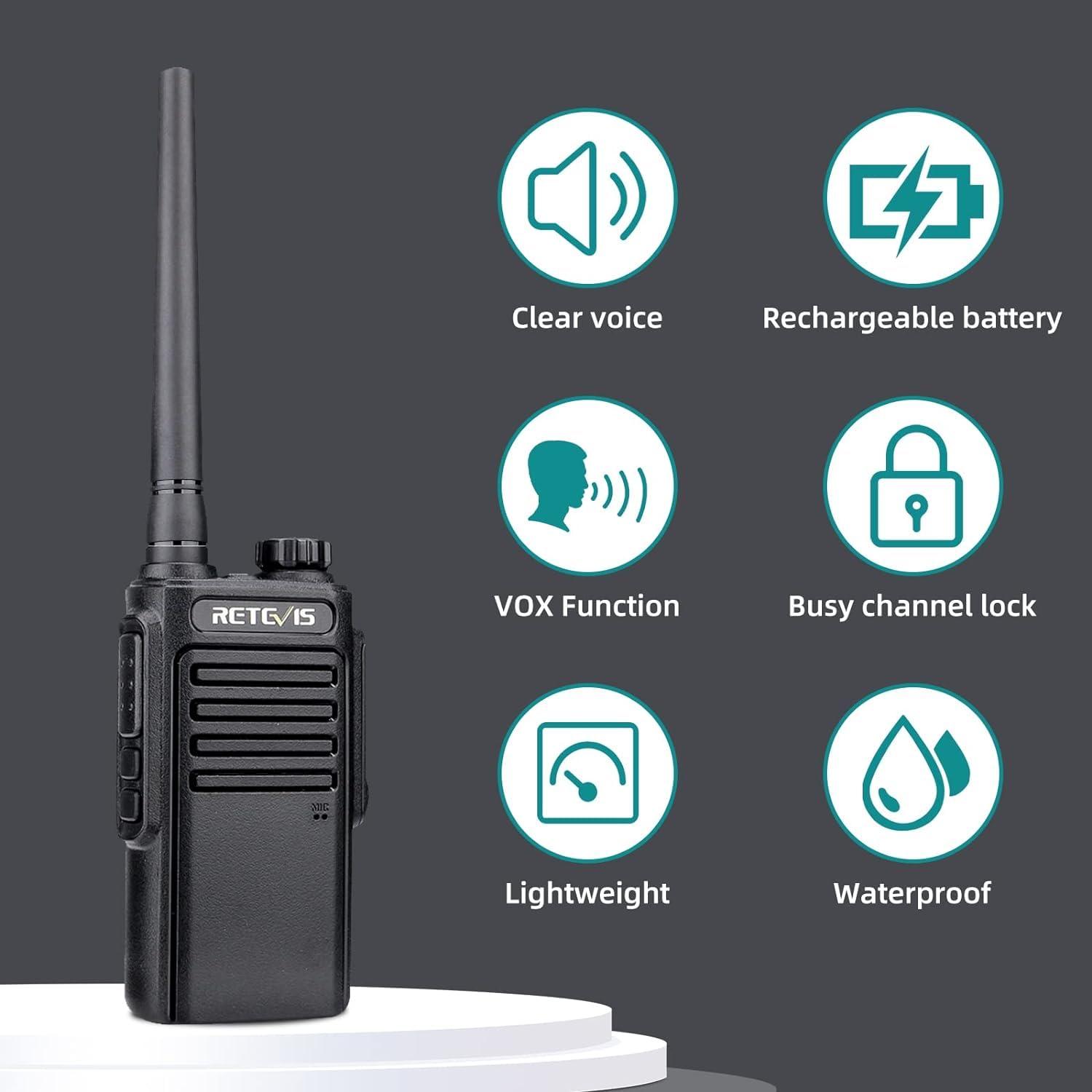 Retevis Retevis RT47 Waterproof Walkie Talkies for Adults,Long Range Two Way Radio,License-Free,Lightweight,Commercial 2 Way Radio for Manufacturing (6 Pack)