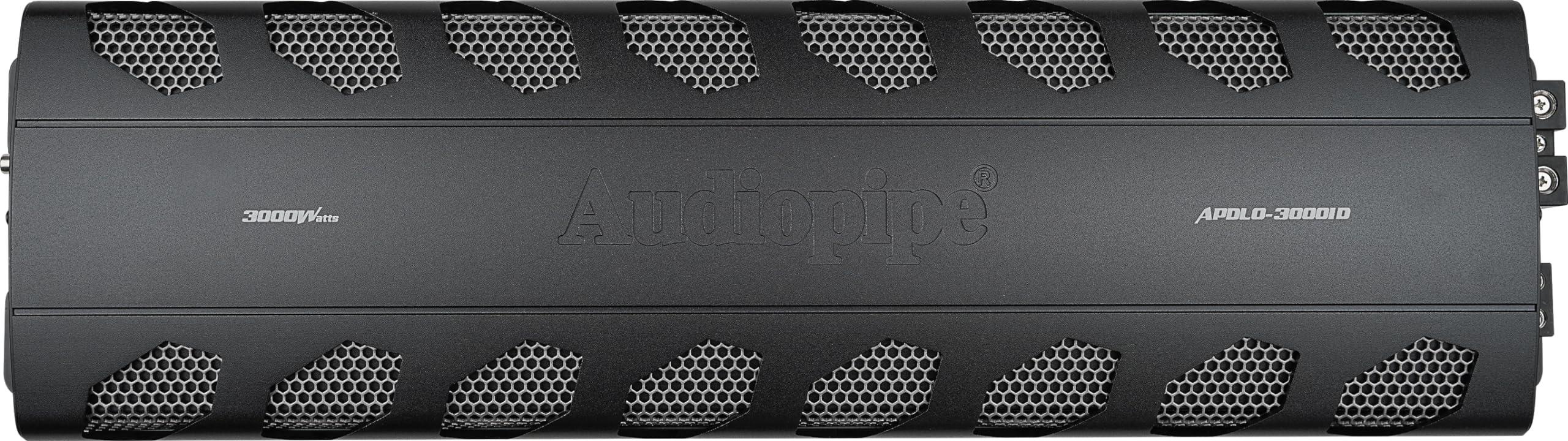 Audiopipe Audiopipe APDLO Class D Car Amplifier (APDLO-30001D), Monoblock Amplifier, Car Audio, Oversize Mosfet Circutry, 3000 Watts, Built-in Subsonic Filter, Overload/Overheat Protection, Remote Bass Knob