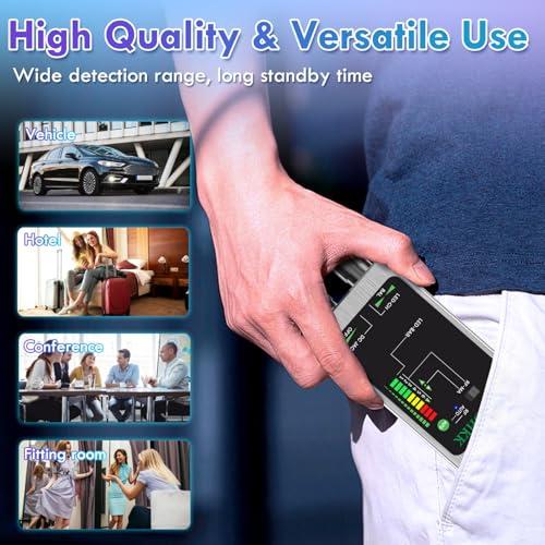 JMDHKK JMDHKK M8000 Hidden Camera Detector, Bug Detector,Camera Finder, Bugging Device Detector for Hotels, Travels, Vehicles, Offices, Public Fitting Rooms (Silver)