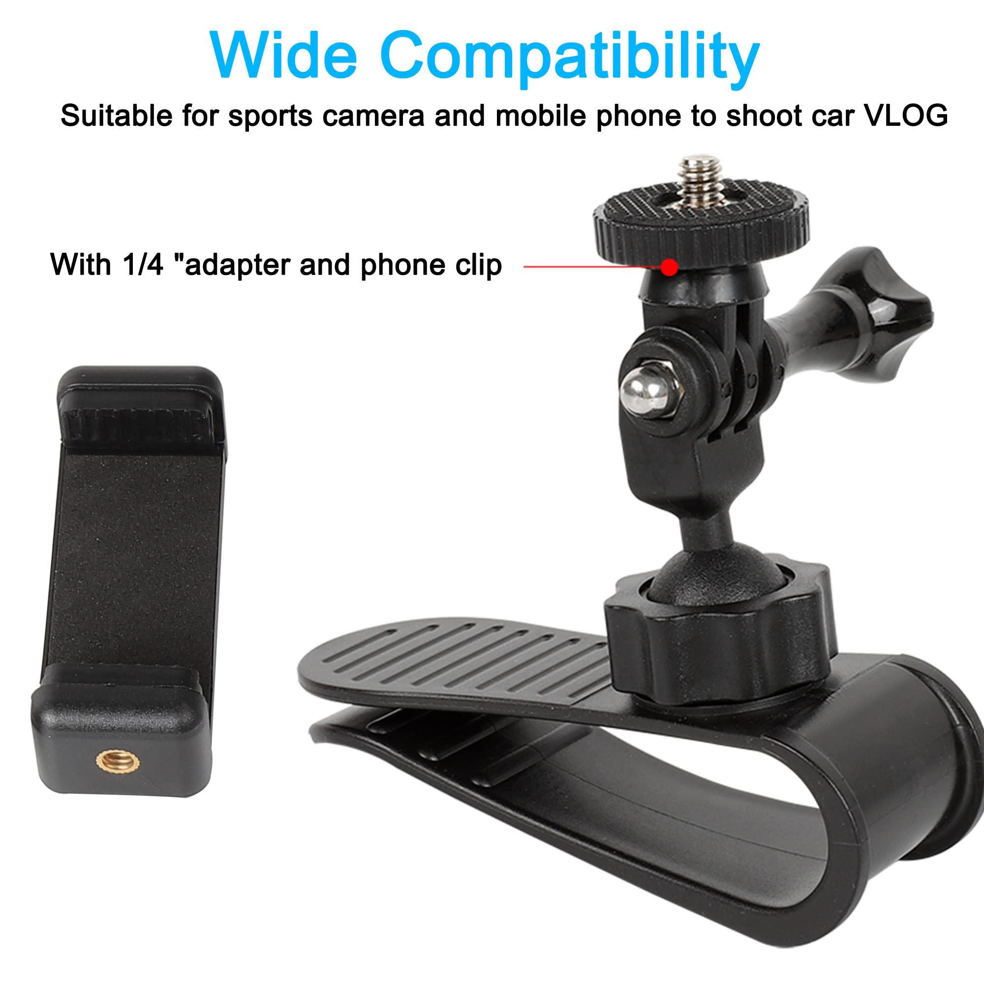 PellKing PellKing Suction Car Mount for Insta360 x4, x3, x2, x,One RS,R Compatible with GoPro Max Camera 5 in 1 Suction Mount Kit for Action Cameras (Includes 44.9-inch Selfie Stick),Car Sun Visor Mount
