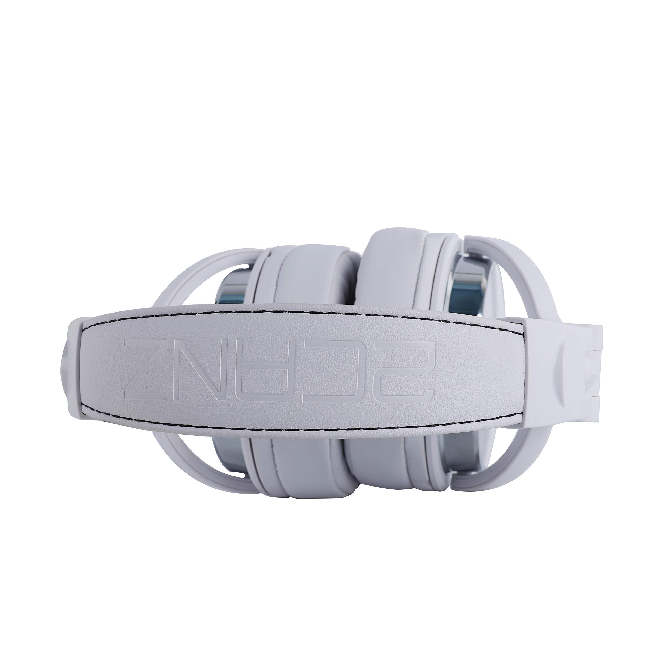 2CANZ 2CANZ Pro Matte White Over-Ear Professional Wired DJ Headphones - Closed Back, Plush Ear Cushions, Adjustable Earpads, Foldable, and Joint Listening