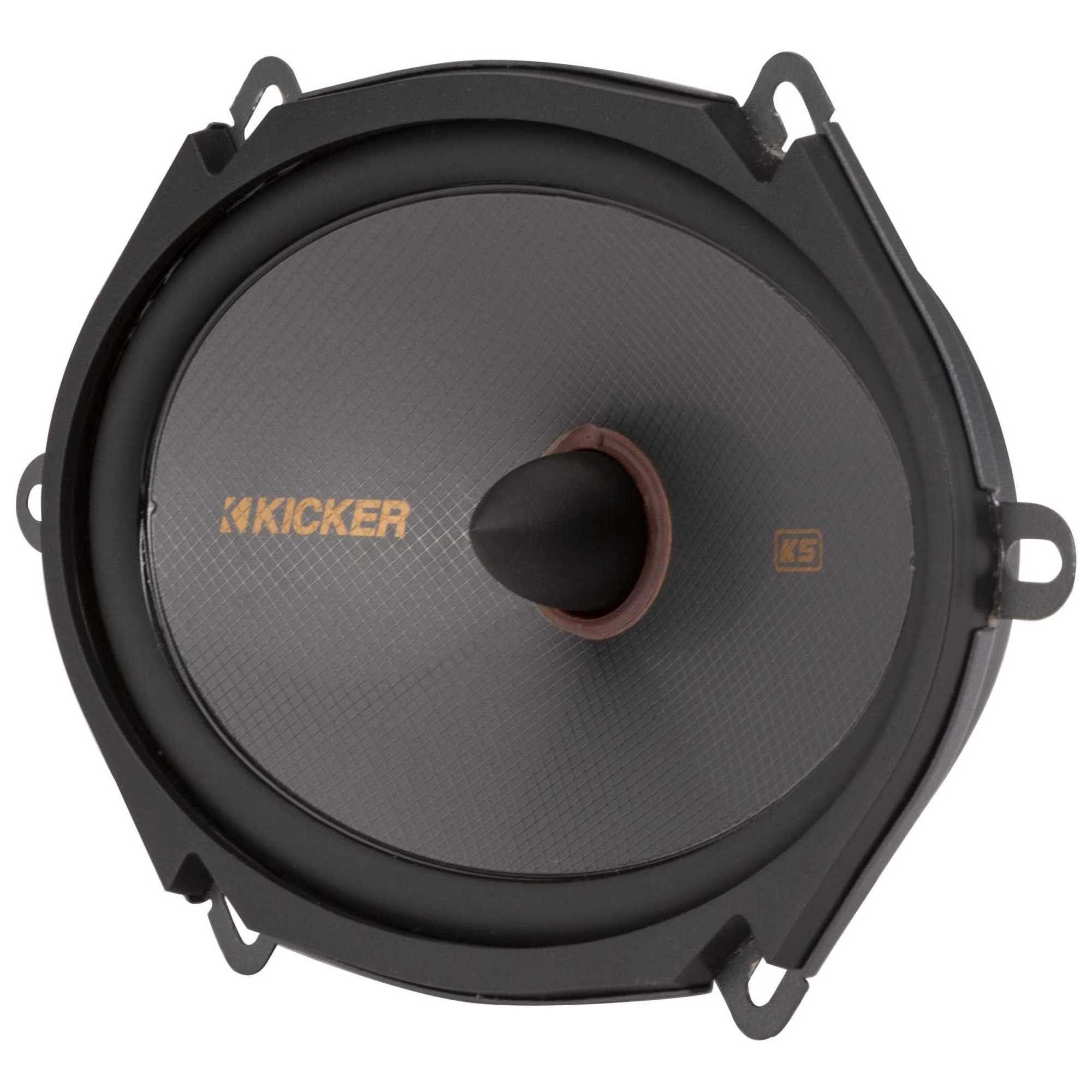 KICKER KICKER 51KSS6804 Component Speaker System, 2-Way Design, Two - 6" x 8" Woofers, Two - 1" Tweeters, Two - External 12dB Crossovers, 125 Watts RMS, 250 Watts Peak