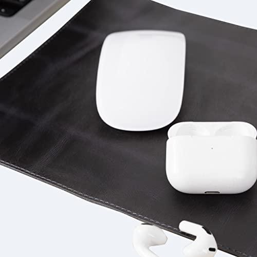 OXA OXA Leather Mouse Pad | Smooth Surface | Non-Slip Base | Tracking Precision | Full Crafted from Genuine Leather | for Both Women & Men Home Decor Usage | - Black