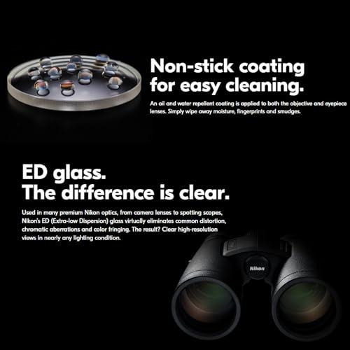 Lumintrail Nikon Monarch M7 10x42 (16766) Black Binoculars Bundle with Lens Pen and Cleaning Cloth, Compact Binoculars for Adults for Hunting, Bird Watching, and Hiking Essentials, Zoom Optics Lightweight Travel