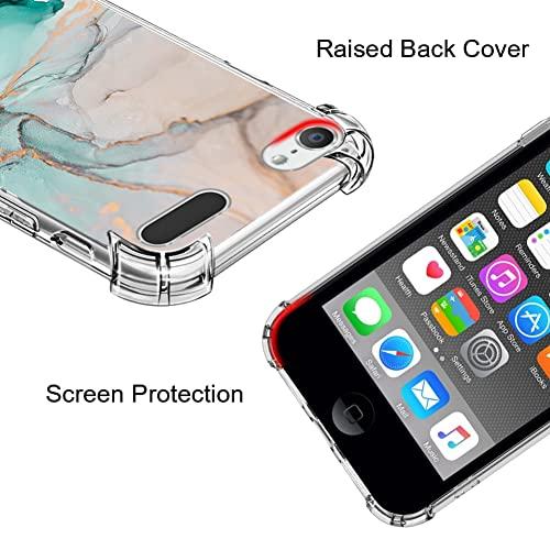 KANGHAR KANGHAR iPod Touch 7/6/5 Case, Marble Pattern with Screen Protector,Kickstand Ring Holder Soft TPU Bumper Shockproof Cover for iPod Touch 5th/6th/7th Generation
